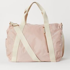 H&M Pink Weekend Bag in Nylon Woven Fabric